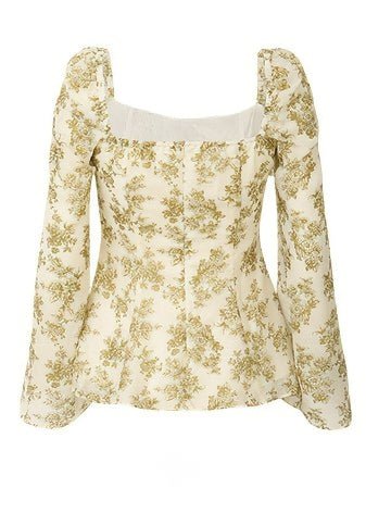 RETRO FLORAL CHIFFON SHIRT - ANLEM