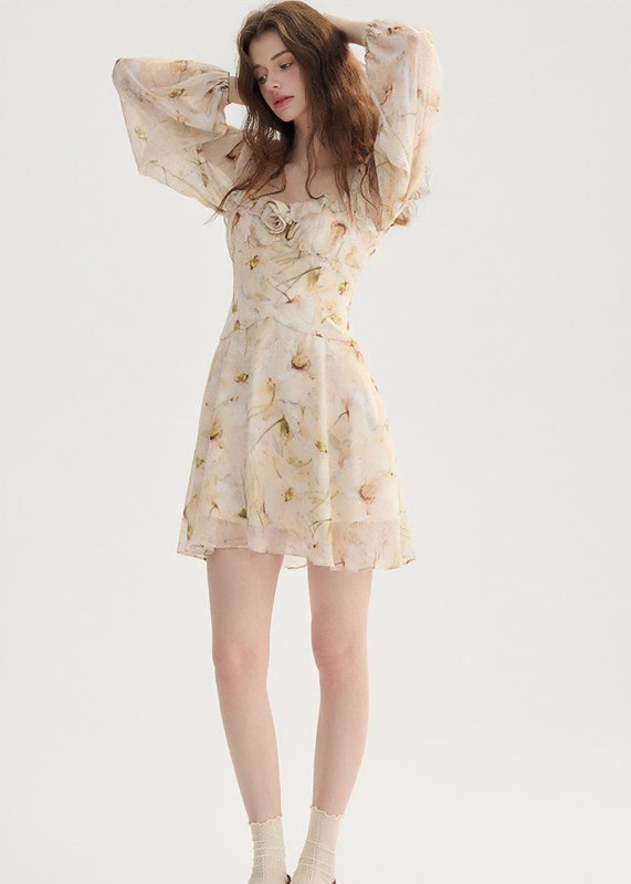 RETRO FLOWER RESORT DRESS - ANLEM