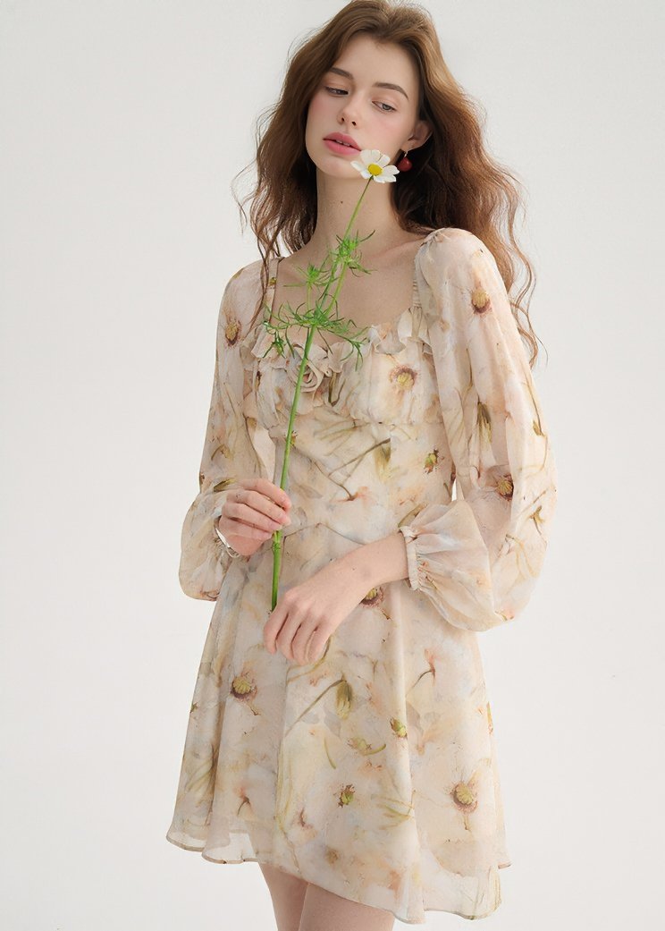 RETRO FLOWER RESORT DRESS - ANLEM