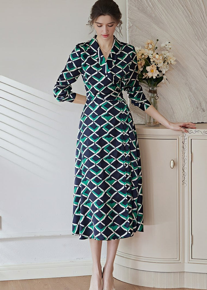 RETRO GEOMETRY PRINT DRESS - ANLEM