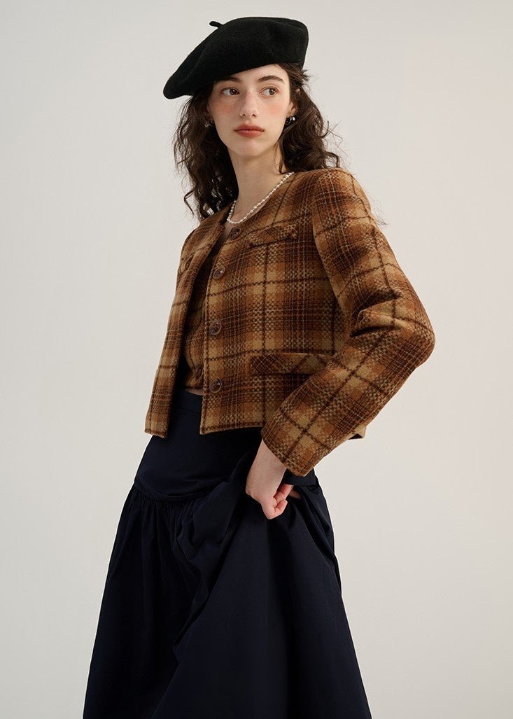 RETRO PLAID CAMISOLE AND JACKET - ANLEM