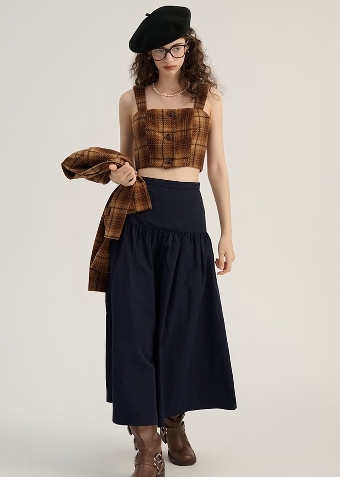 RETRO PLAID CAMISOLE AND JACKET - ANLEM