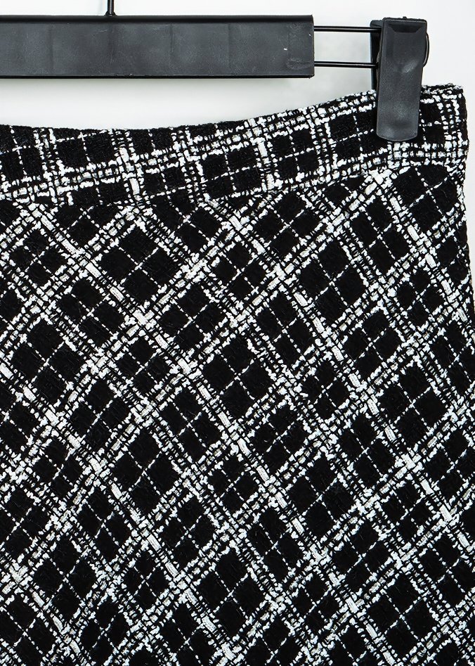 RETRO PLAID TWEED SKIRT - ANLEM