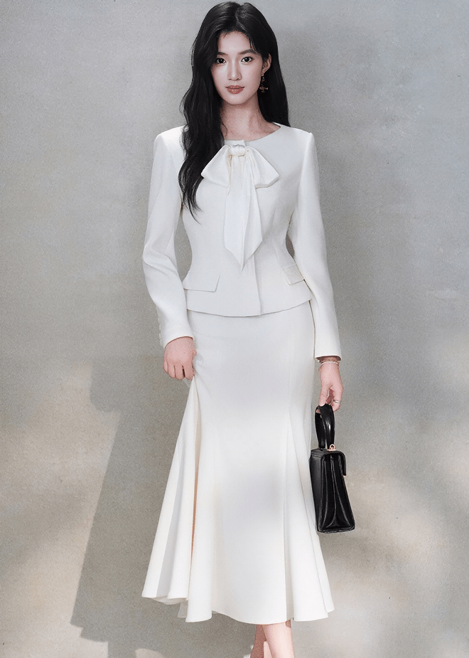 RIBBON BOW JACKET&SKIRT - ANLEM