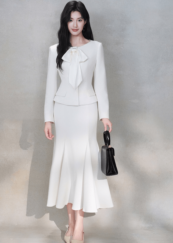 RIBBON BOW JACKET&SKIRT - ANLEM