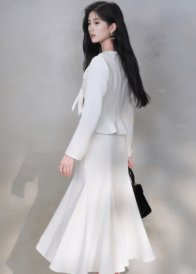 RIBBON BOW JACKET&SKIRT - ANLEM