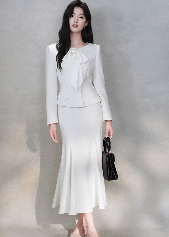 RIBBON BOW JACKET&SKIRT - ANLEM