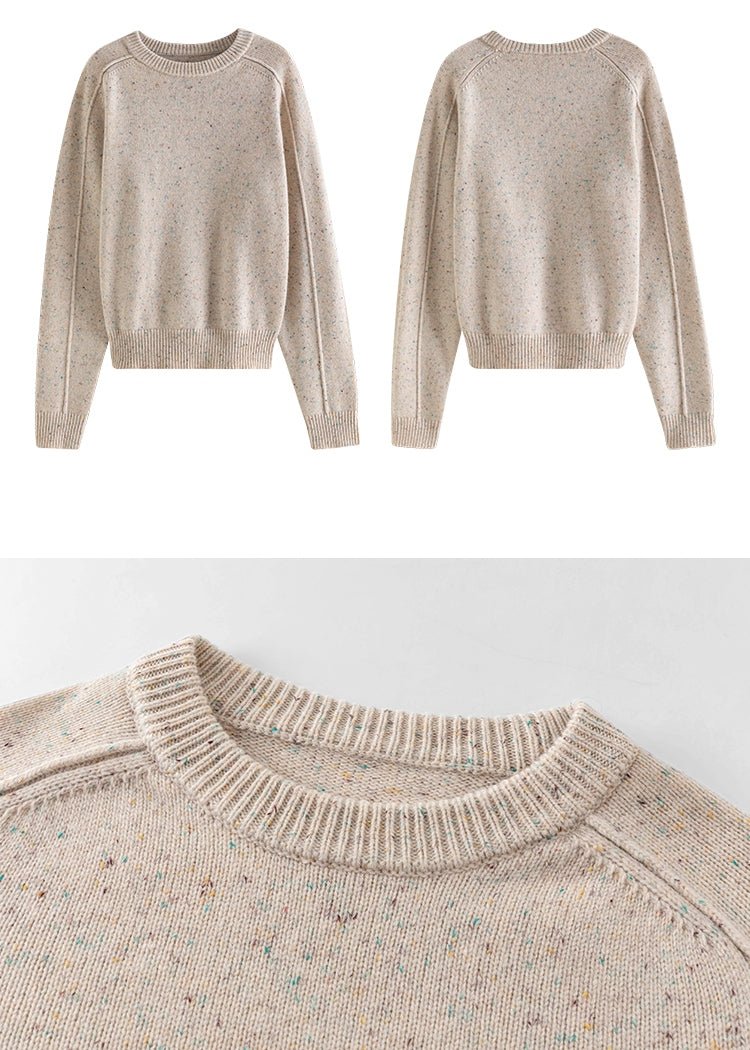 ROUND NECK COLLAR DOT KNIT - ANLEM