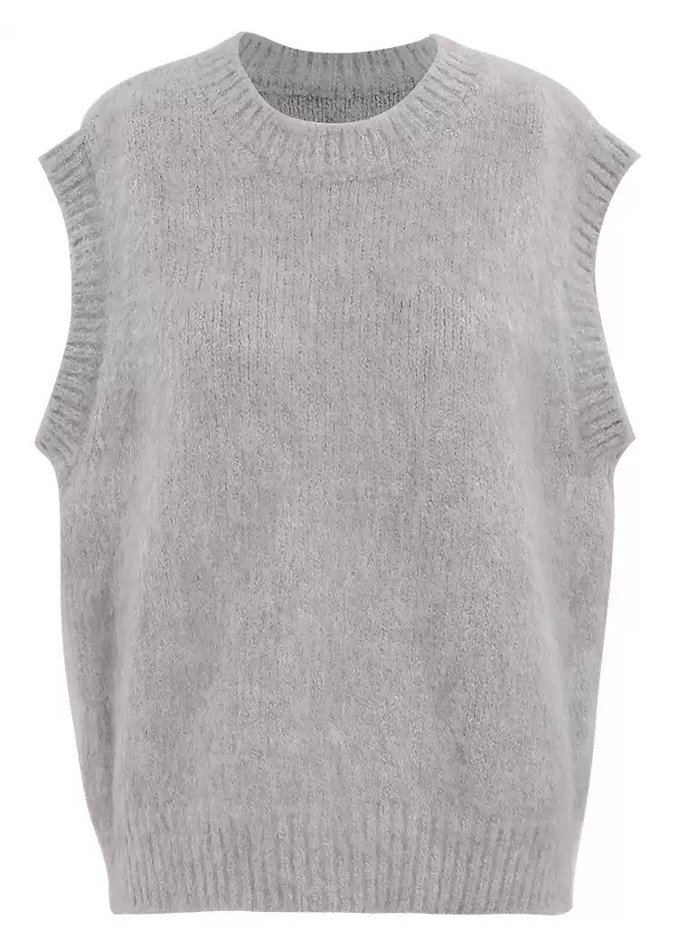 ROUND NECK KNIT VEST - ANLEM