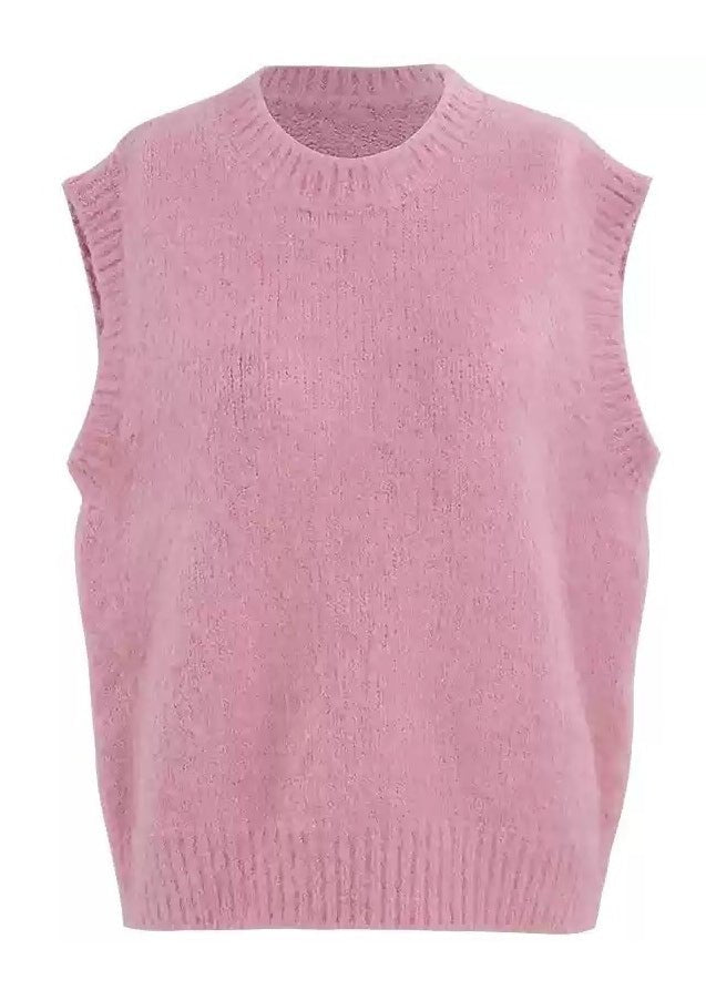 ROUND NECK KNIT VEST - ANLEM