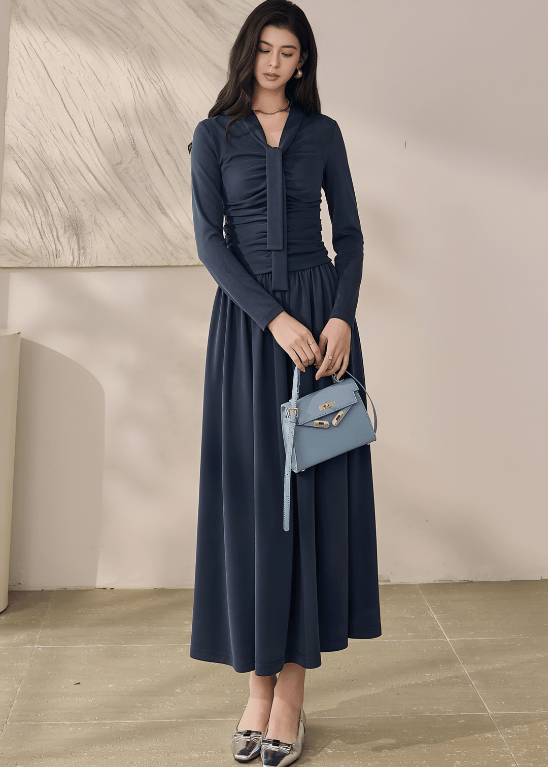 RUCHE-EMBELLISHED TOPS & MAXI SKIRT - ANLEM