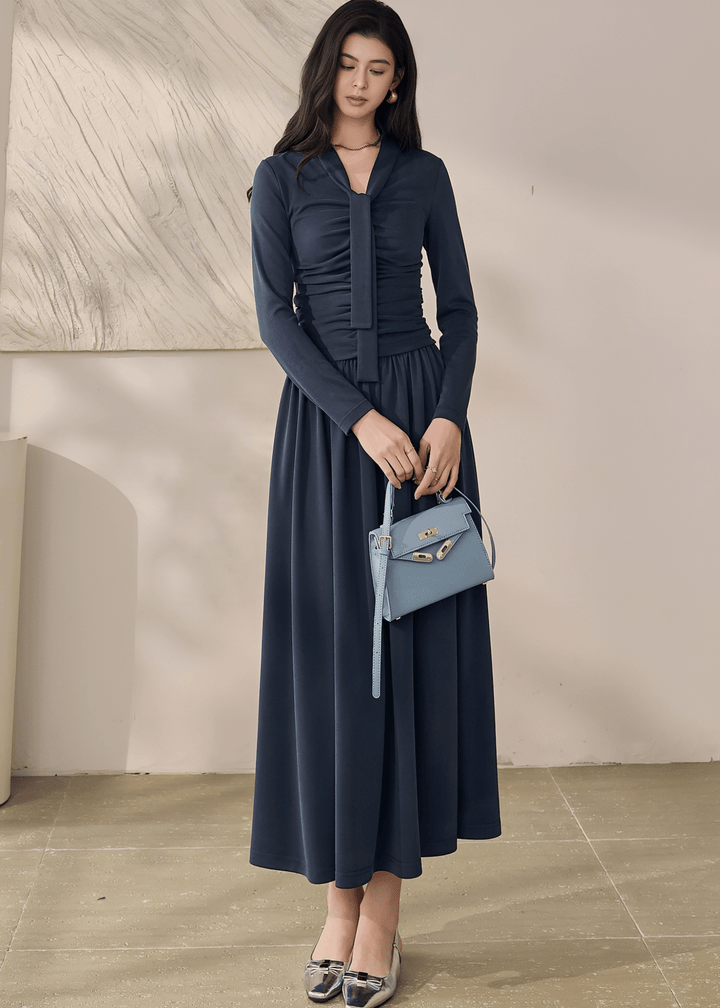 RUCHE-EMBELLISHED TOPS & MAXI SKIRT - ANLEM