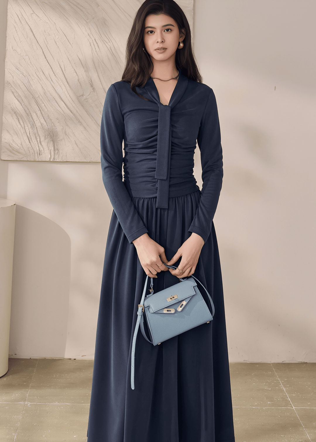 RUCHE-EMBELLISHED TOPS & MAXI SKIRT - ANLEM