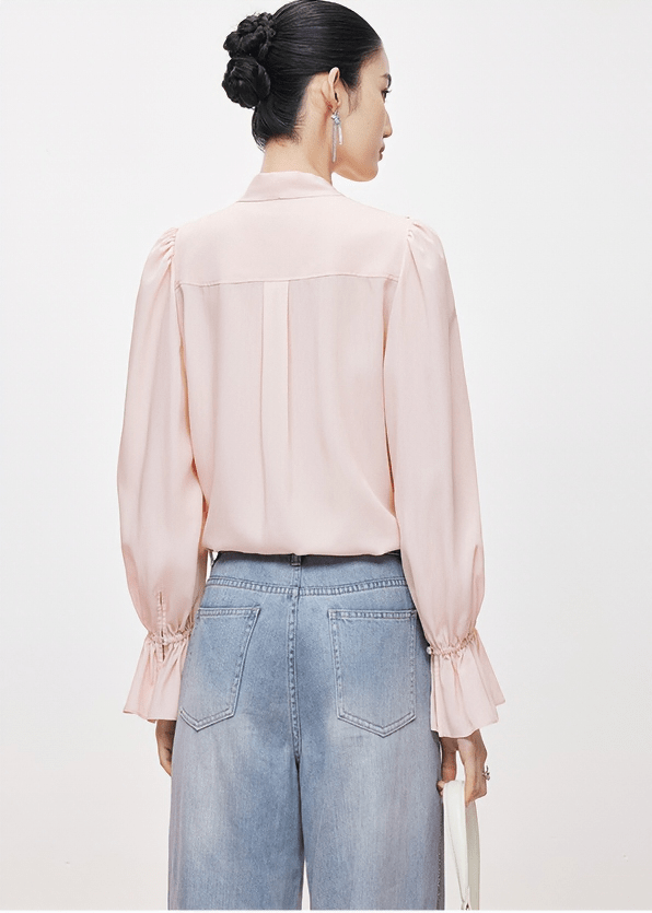 RUFFLE BOW TIE BLOUSE - ANLEM