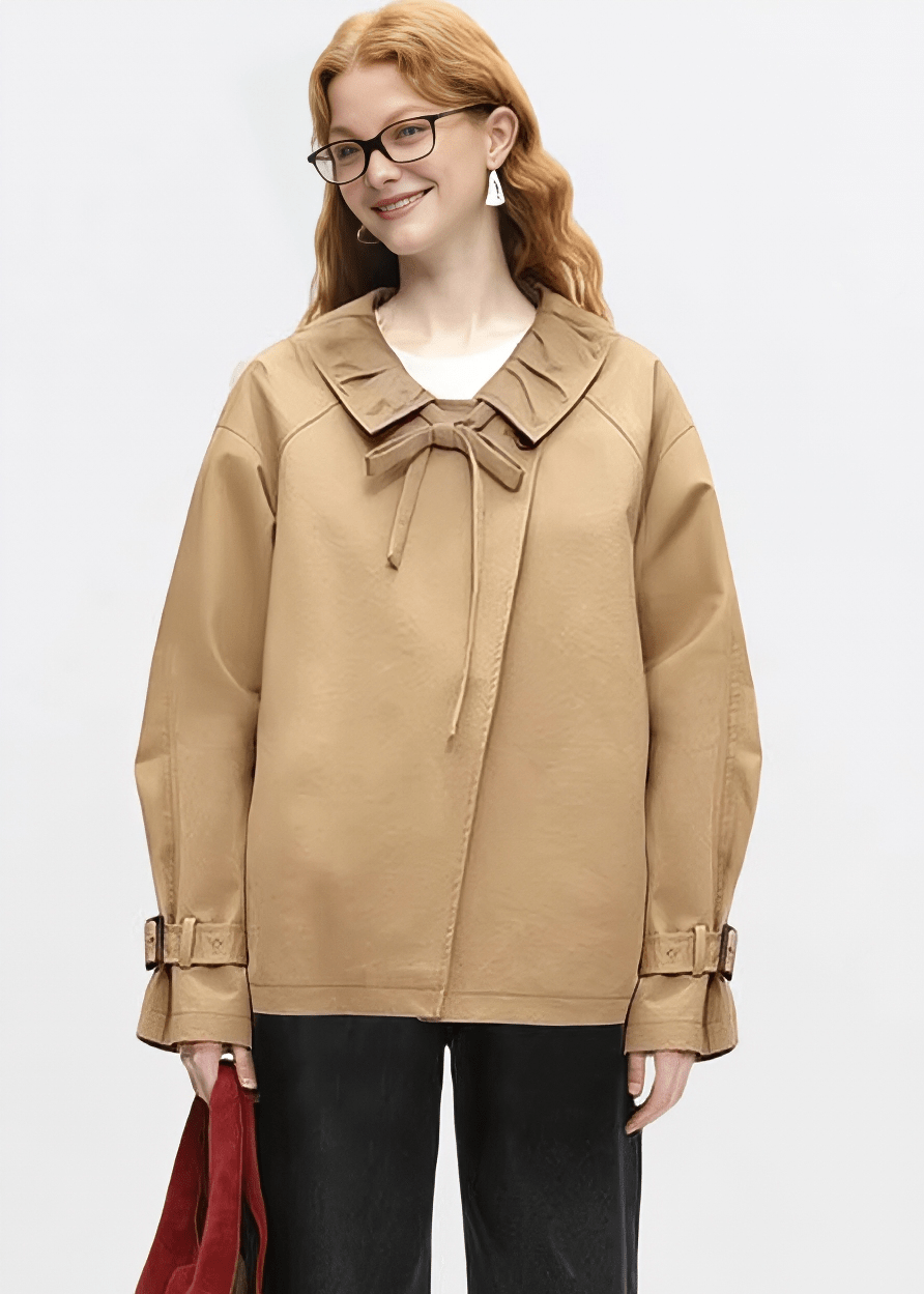 RUFFLE COLLAR RIBBON JACKET - ANLEM