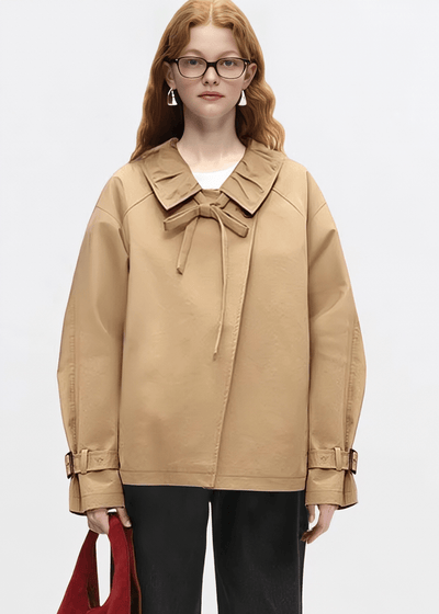 RUFFLE COLLAR RIBBON JACKET - ANLEM