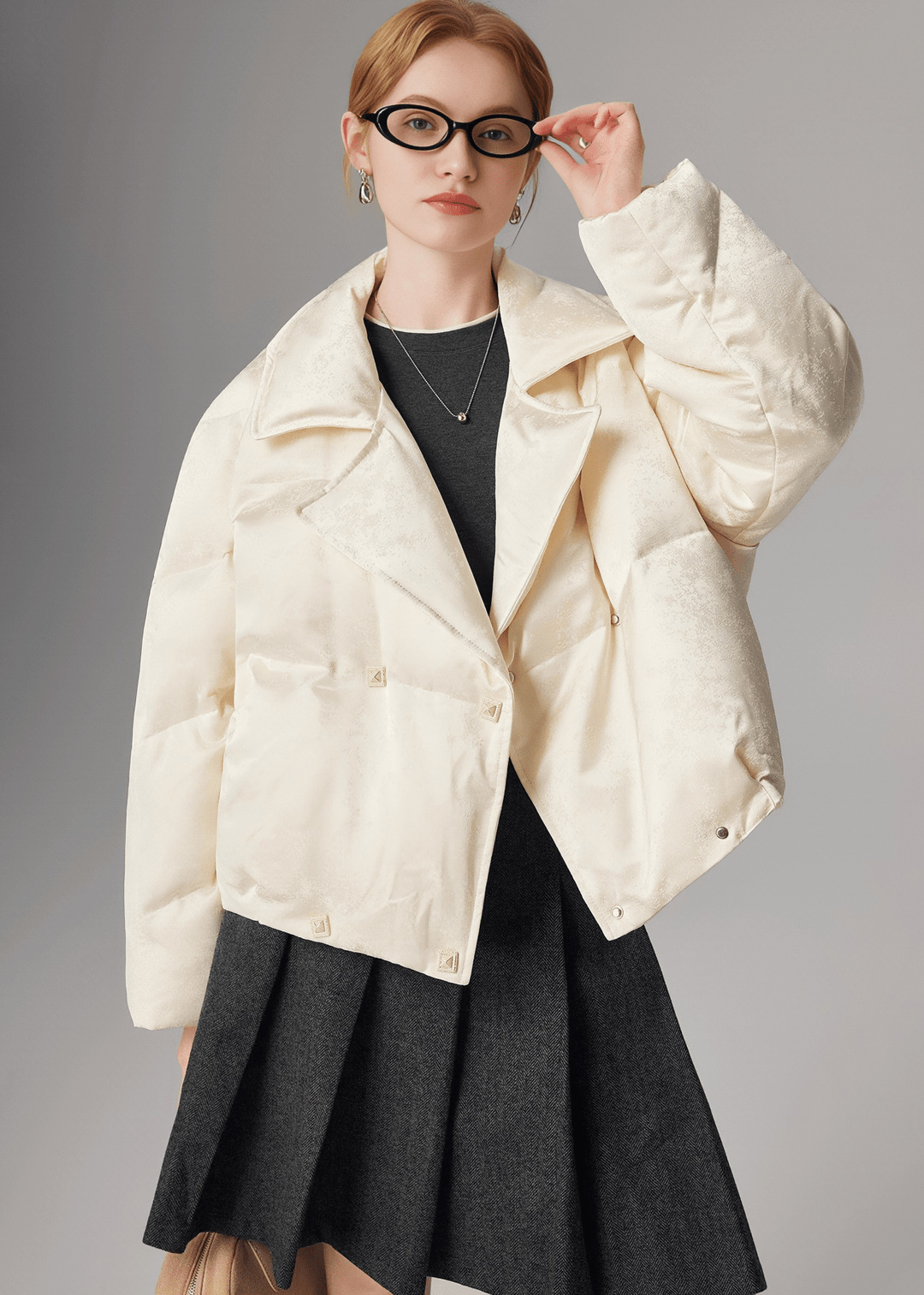 SATIN QUILTED DOUBLE JACKET - ANLEM