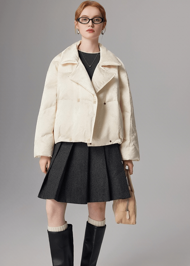 SATIN QUILTED DOUBLE JACKET - ANLEM