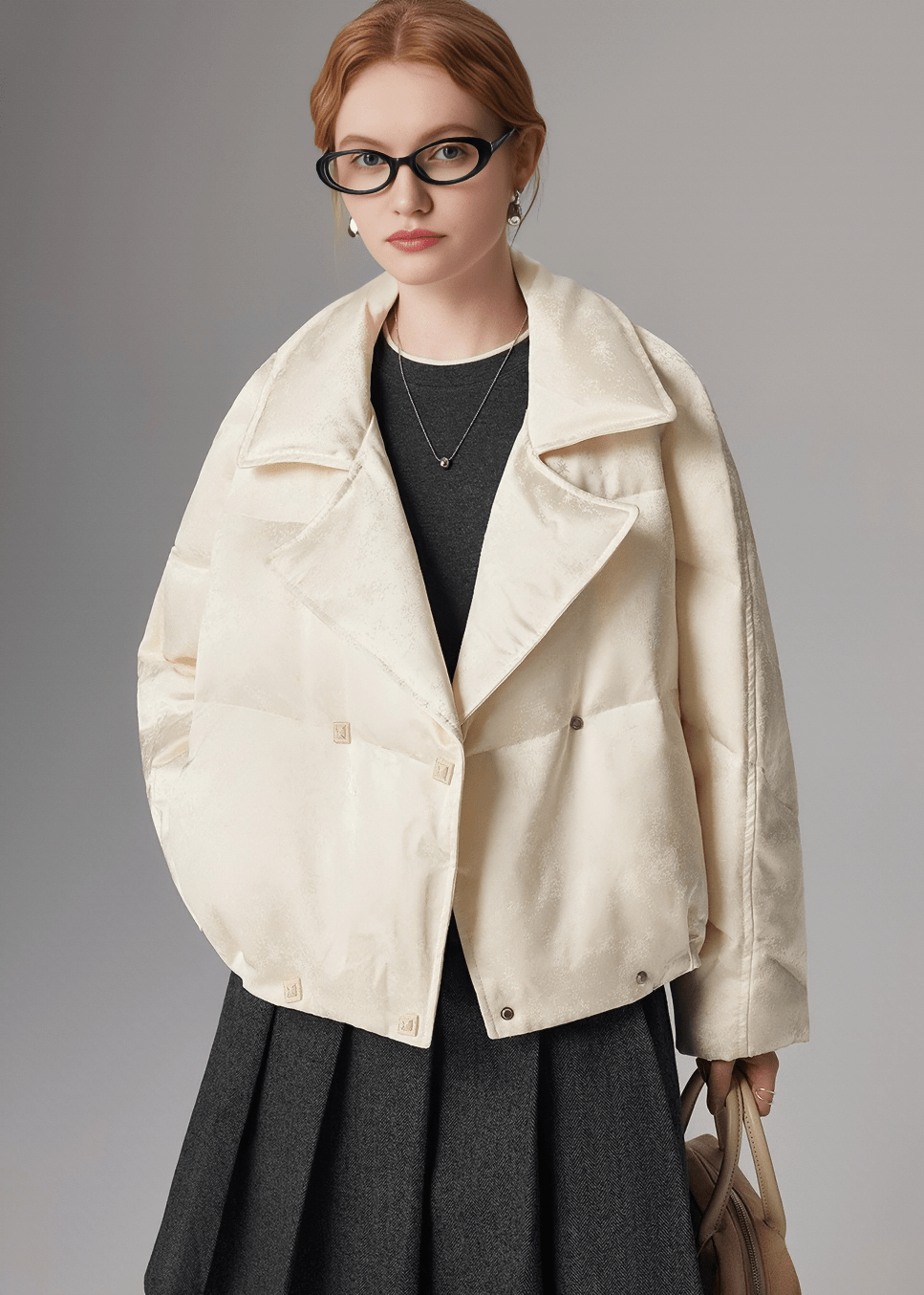 SATIN QUILTED DOUBLE JACKET - ANLEM