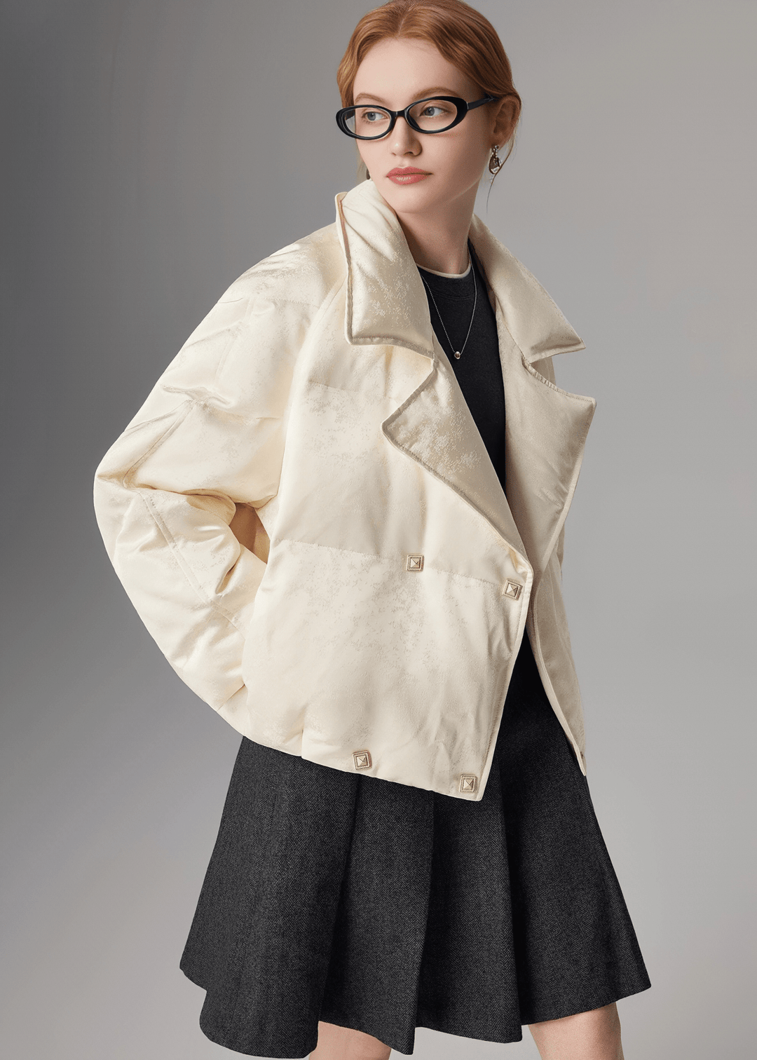 SATIN QUILTED DOUBLE JACKET - ANLEM