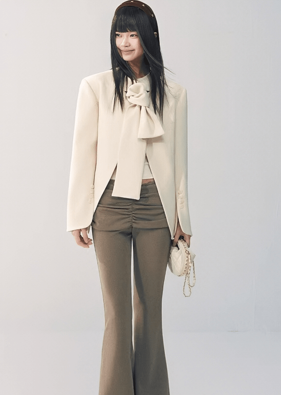 SCULPTURAL KNOTTED COLLARLESS JACKET - ANLEM