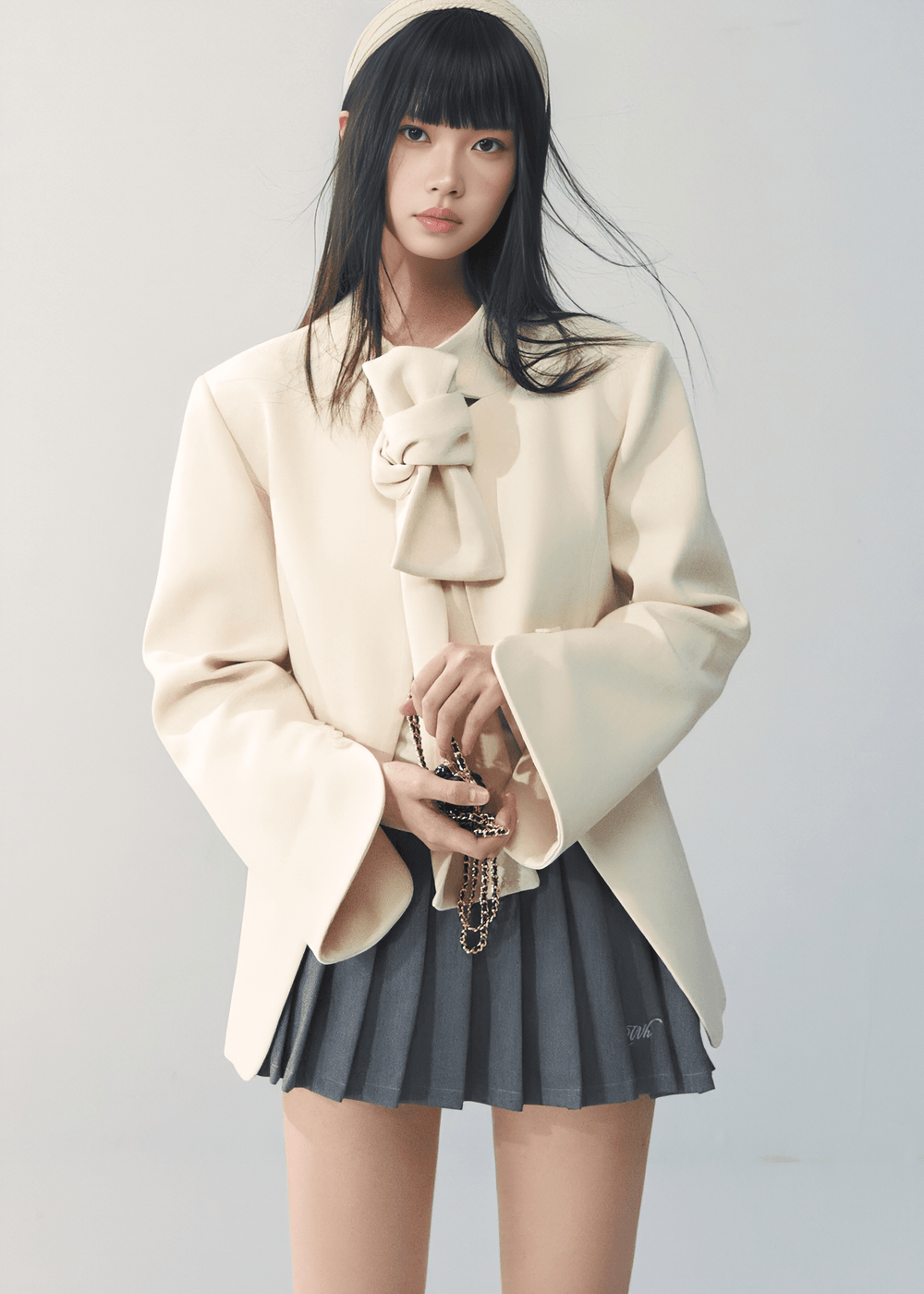 SCULPTURAL KNOTTED COLLARLESS JACKET - ANLEM