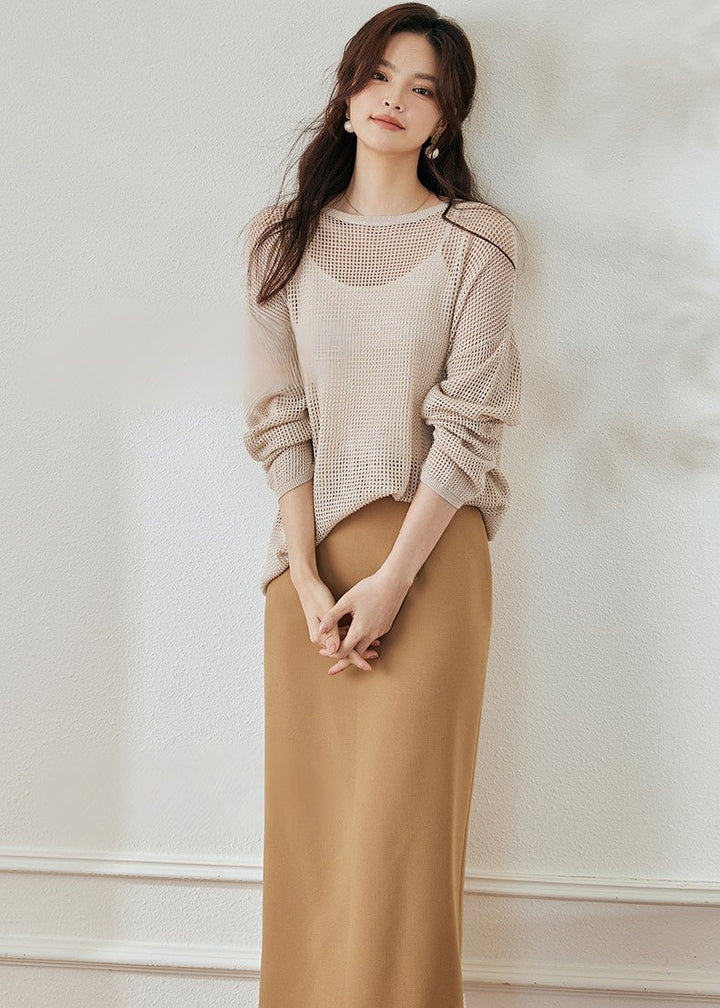 SHEER LOOSE KNIT SWEATER - ANLEM