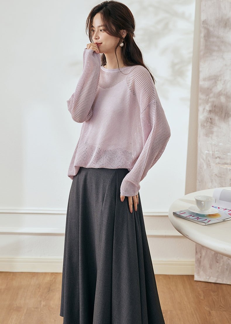 SHEER LOOSE KNIT SWEATER - ANLEM