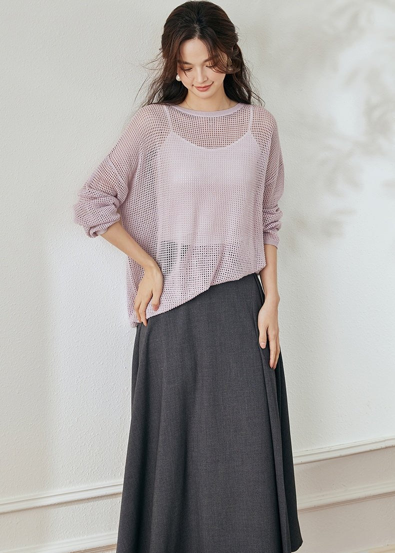 SHEER LOOSE KNIT SWEATER - ANLEM