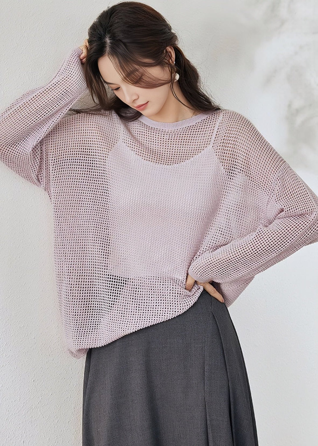 SHEER LOOSE KNIT SWEATER - ANLEM