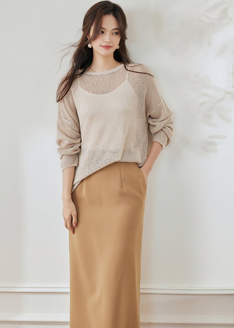 SHEER LOOSE KNIT SWEATER - ANLEM