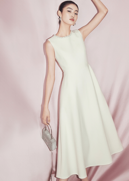 SLEEVELESS A - LINE MIDI DRESS - ANLEM