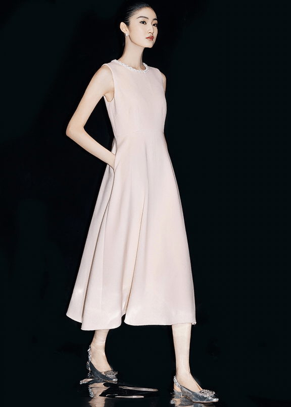 SLEEVELESS A - LINE MIDI DRESS - ANLEM