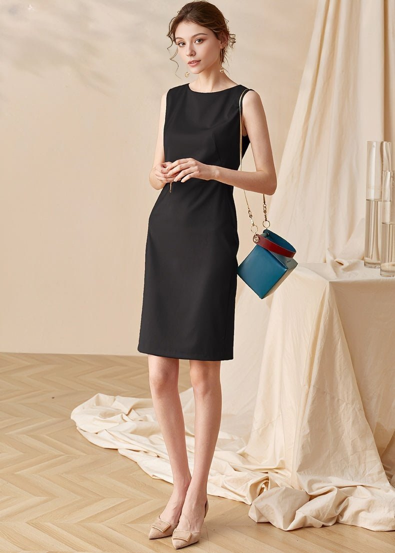 SLEEVELESS KNEE - LENGTH SLIM DRESS - ANLEM