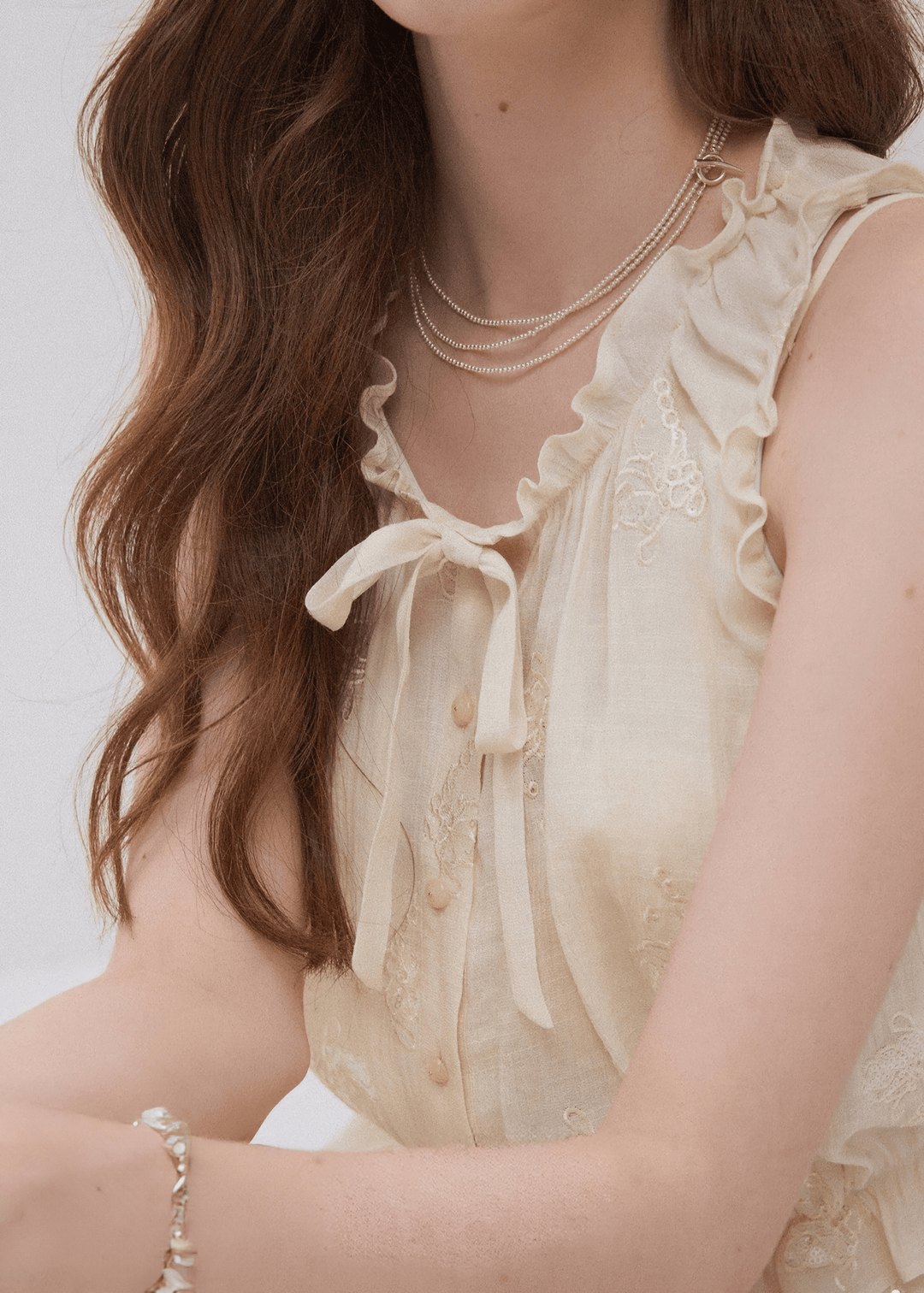 SPARKLE EMBROIDERY BLOUSE & SKIRT - ANLEM