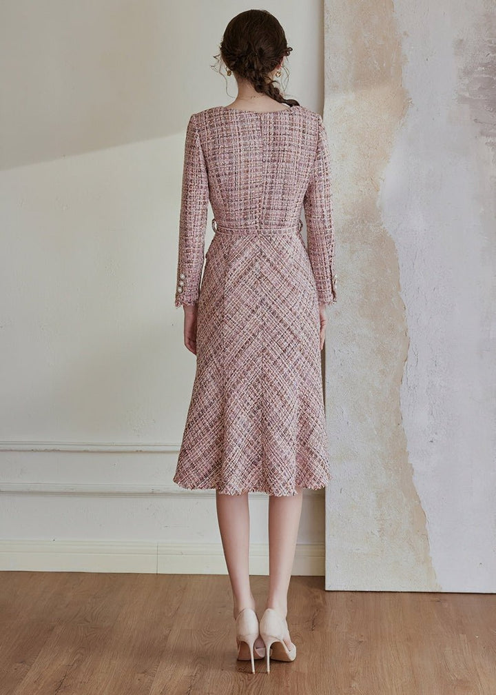 SQUARE TWEED FISHTAIL DRESS - ANLEM