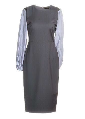 STITCHED GRAY SLIM DRESS - ANLEM