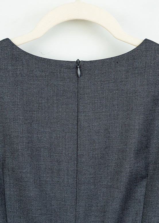 STITCHED GRAY SLIM DRESS - ANLEM