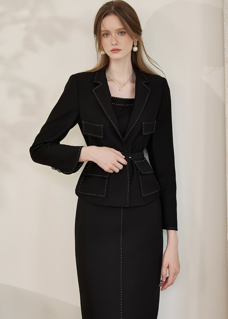 STITCHED SLIM JACKET & DRESS - ANLEM