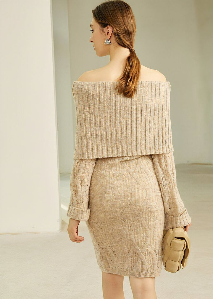 STRAIGHT NECK KNIT DRESS - ANLEM