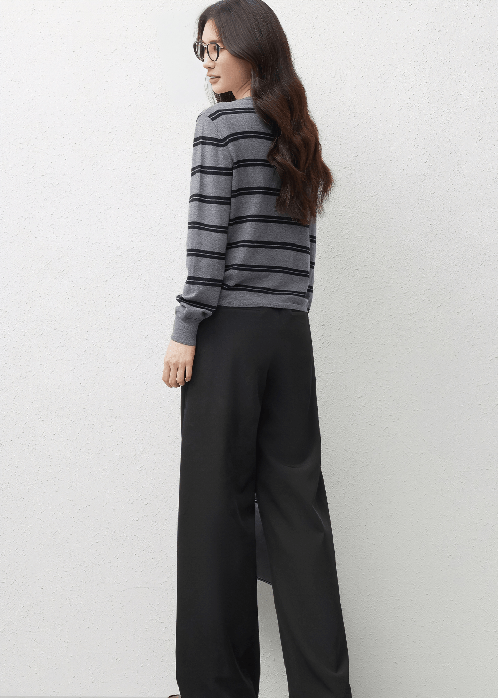 STRIPED KNIT CARDIGAN - ANLEM