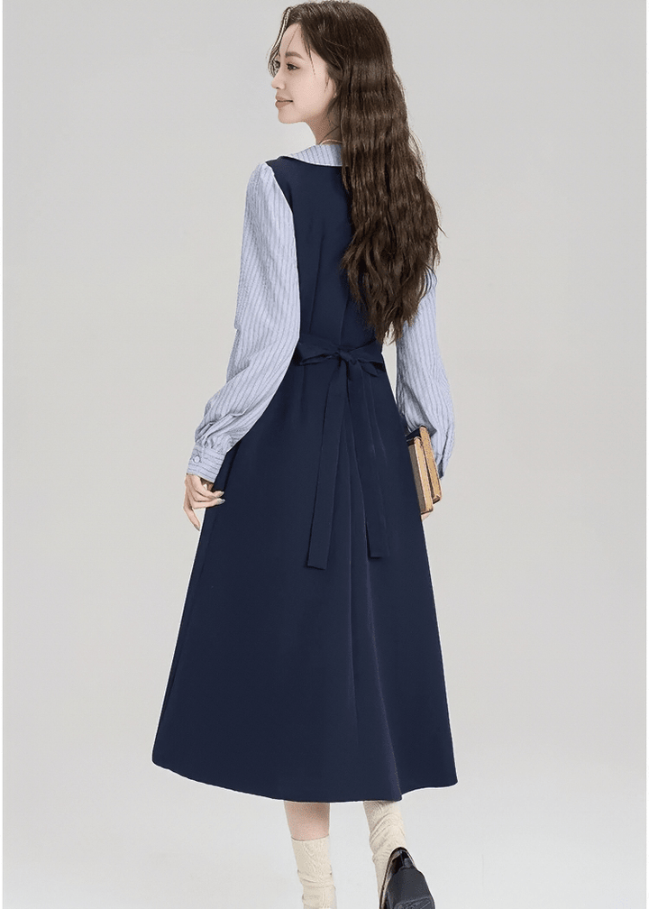 STRIPED SAILOR BOW DRESS - ANLEM