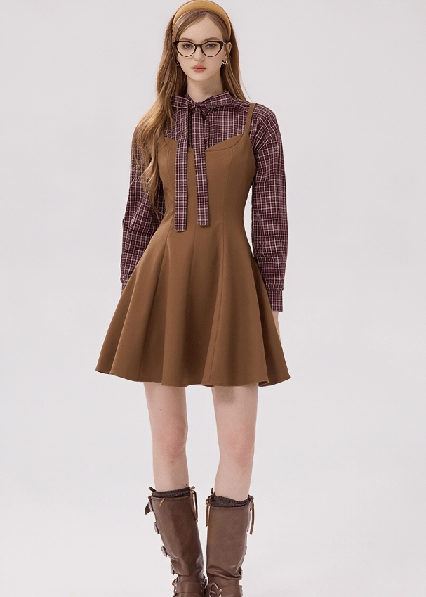 SWEETHEART NECKLINE FLARE DRESS - ANLEM