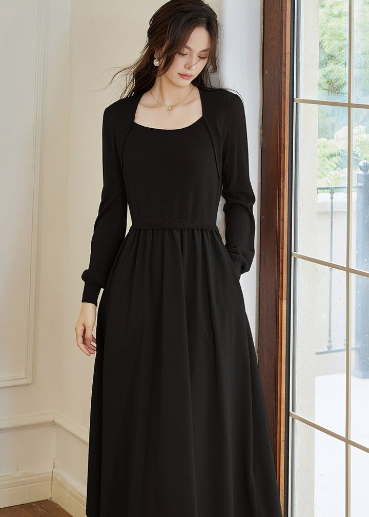 SWITCHING KNIT DRESS - ANLEM