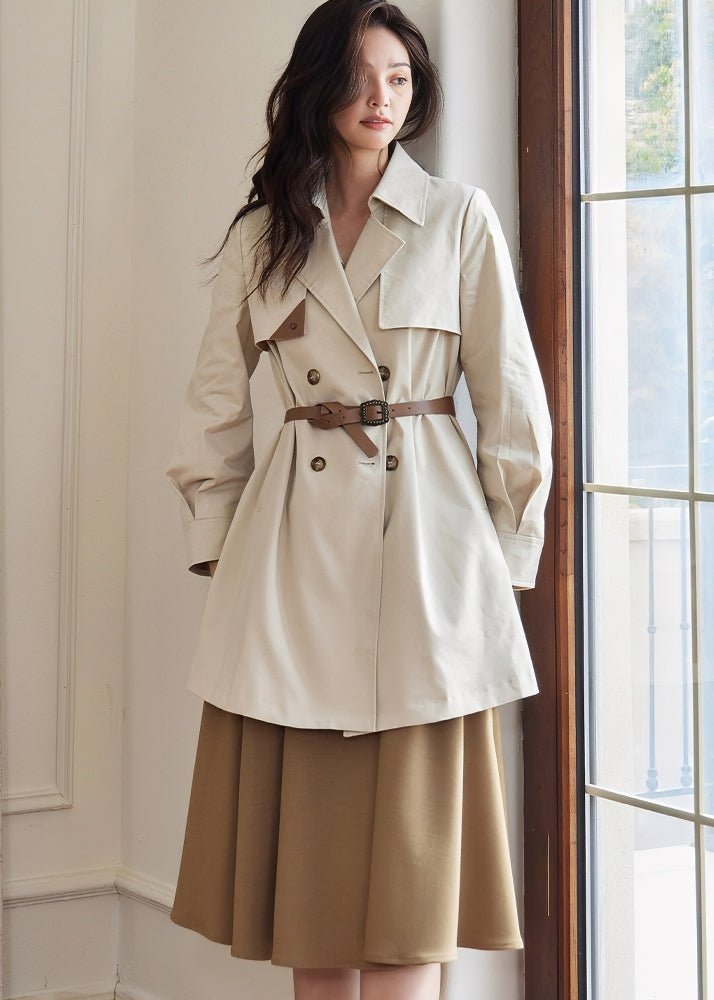 TACK SLEEVES FRENCH TRENCH COAT - ANLEM