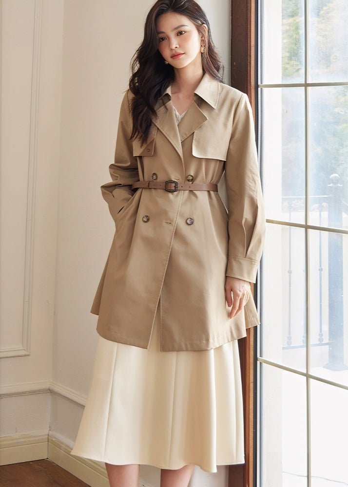 TACK SLEEVES FRENCH TRENCH COAT - ANLEM