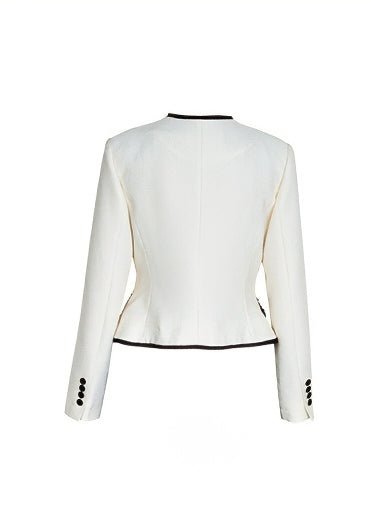 TEXTURED COLLARLESS JACKET - ANLEM