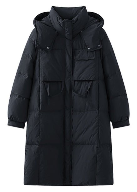 THICK HOODED LONG DOWN JACKET - ANLEM