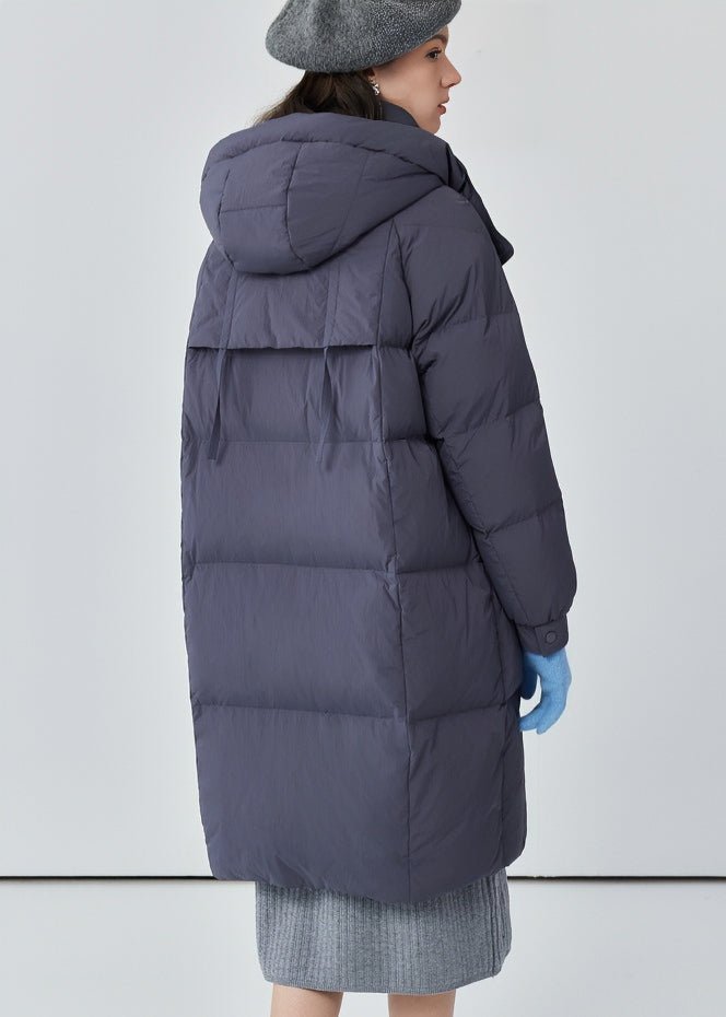 THICK HOODED LONG DOWN JACKET - ANLEM