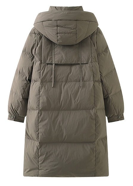 THICK HOODED LONG DOWN JACKET - ANLEM